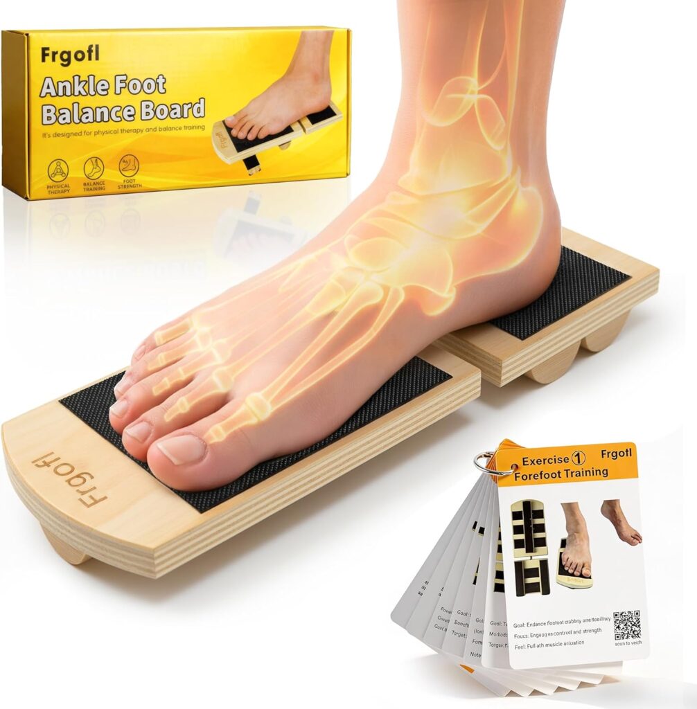 Balance Board for Ankle Strengthening & Physical Therapy – Adjustable Single Leg Board for Recovery from Sprains, Plantar Fasciitis | Stability Trainer with Video Guide and Carry Bag Balance Board for Ankle Strengthening & Physical Therapy – Adjustable Single Leg Board for Recovery from Sprains, Plantar Fasciitis | Stability Trainer with Video Guide and Carry Bag