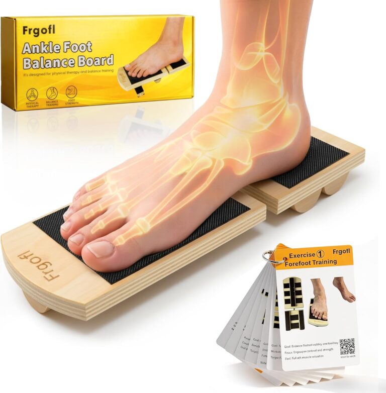 Balance Board for Ankle Strengthening & Physical Therapy – Adjustable Single Leg Board for Recovery from Sprains, Plantar Fasciitis | Stability Trainer with Video Guide and Carry Bag
