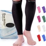 Doc Miller Compression Calf Sleeve for Men & Women, Premium Medical Grade, 15-20mmHg Graduated Support for Running, Calf Tear, Shin Splints, Knee High, Calf Sleeves, 1 Pair
