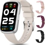 Fitness Trackers for Women/Men, Smart Watches for Women with Sport Activity Tracker, Fitness Watch with Heart Rate, Blood Oxygen Monitor, Sleep Tracker, IP68 Android Smart Watch with 4 Straps, Gift