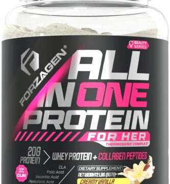 Forzagen All in One Protein for Her | Women’s Protein Powder with Multi Collagen Peptides | Hydrolyzed Collagen Supplement, Gut Health, Great for Pre & Post Workout | Vanilla, 30+ Servings