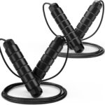 Jump Rope, Tangle-Free Rapid Speed Jumping Rope Cable with Ball Bearings for Women, Men & Kids, Adjustable Steel Jump Rope with Foam Handles for Home Gym Exercise Fitness Workout Equipment & Slim Body