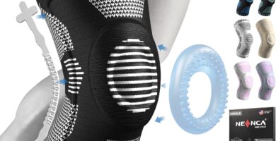 NEENCA Professional Knee Brace for Pain Relief, Medical Knee Support with Patella Pad & Side Stabilizers, Compression Knee Sleeve for Meniscus Tear, ACL, Joint Pain, Runner, Workout (Black, X-Large)
