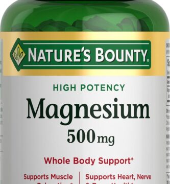 Nature’s Bounty Magnesium 500 mg Tablets, High Potency Magnesium Supplement for Bone & Muscle Health, Whole Body Support, 200 Count (Pack of 1)