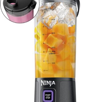 Ninja Blast Portable Blender, Cordless, 18oz. Vessel, Personal Blender For-Shakes and Smoothies, BPA Free, Leakproof-Lid and Sip Spout, USB-C Rechargeable, Dishwasher Safe, Metallic Black, BC151MB