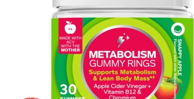 OLLY Metabolism Gummy Rings, Apple Cider Vinegar, Vitamin B12, Chromium, Energy and Digestive Health, Chewable Supplement, Apple Flavor – 30 Count