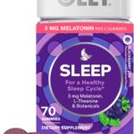 OLLY Sleep Gummy, Sleep Support Supplement,* 3 mg Melatonin, L-Theanine, Chamomile and Lemon Balm Extracts, Blackberry Zen Flavor, 35 Day Supply – 70 Count