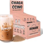 Renude Chagaccino – Chaga Mushroom Powder, Mushroom Coffee Drink Mix with Adaptogens, Natural Energy and Immune Support, Vegan, Keto, Zero Calorie Mushroom Blend Powder – 10 Servings