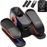 Under Desk Elliptical Machine, Portable 2-in-1 Ellipse Leg Exerciser with 12 Speeds, Remote & Non-Slip Straps for Home Office & Senior Fitness