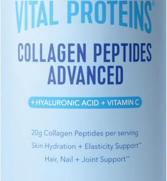 Vital Proteins Collagen Peptides Powder Advanced with Hyaluronic Acid & Vitamin C, Collagen Supplements, Unflavored, 12 Servings