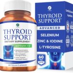 1 Body Thyroid Support Supplement for Women and Men, Selenium with Iodine, Zinc, B12, Ashwagandha and L-Tyrosine, Supports Hormone Health, Energy and Metabolism, 30 Day Supply