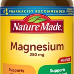 Nature Made Magnesium Oxide 250 mg, Magnesium Supplements for Men and Women, Support for Muscle, Heart, Bone and Nerve Health, 200 Tablets, 200 Day Supply