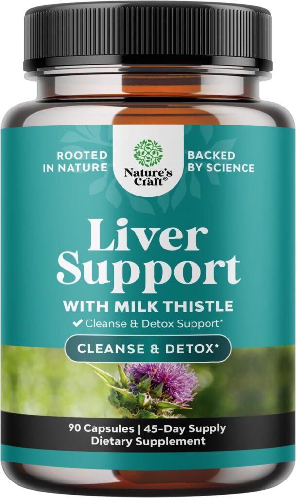 Natures Craft Liver Cleanse Detox & Repair – Herbal Liver Support Milk Thistle Supplement – Silymarin Milk Thistle Supplements with Dandelion Root, Choline, Beetroot & Artichoke Extract – 90 Count