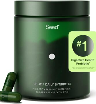 Seed DS-01 Daily Synbiotic – Prebiotic and Probiotic for Women & Men – Digestive Health, Gut Health, Immune Support, Bloating & Constipation Relief – Vegan & Shelf-Stable – 30-Day Starter (60ct)