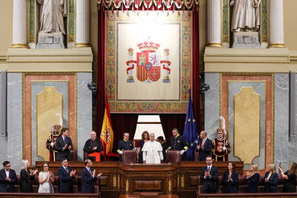 In speech to Spanish parliament, pope demands respect for the dignity of all people : NPR